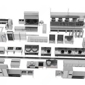 现代后厨3D模型下载